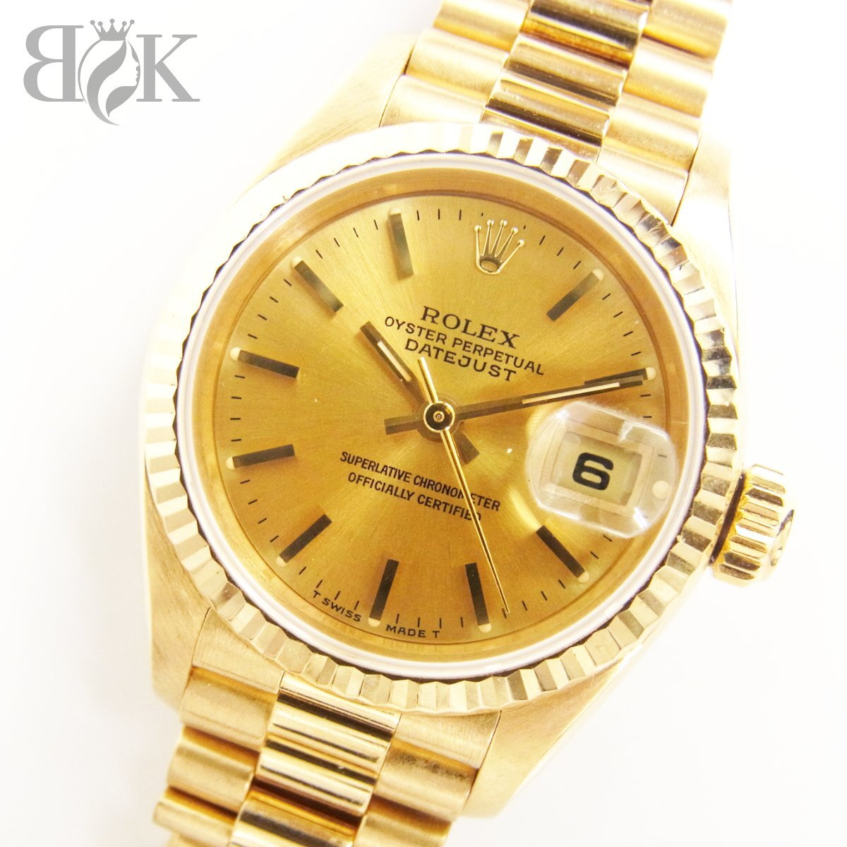 ロレックス 69178 デイトジャスト X番 レディース 腕時計 自動巻 稼働品 金無垢 74.9g ゴールド文字盤 中古美品 ♪拍卖