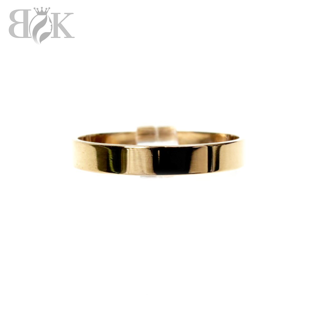 K18 シンプル リング 平打ち 平又 総重量:約2g リング幅:約3.0mm 約15号 造幣局刻印 イエローゴールド 指輪 超音波洗浄済み 中古 #拍卖