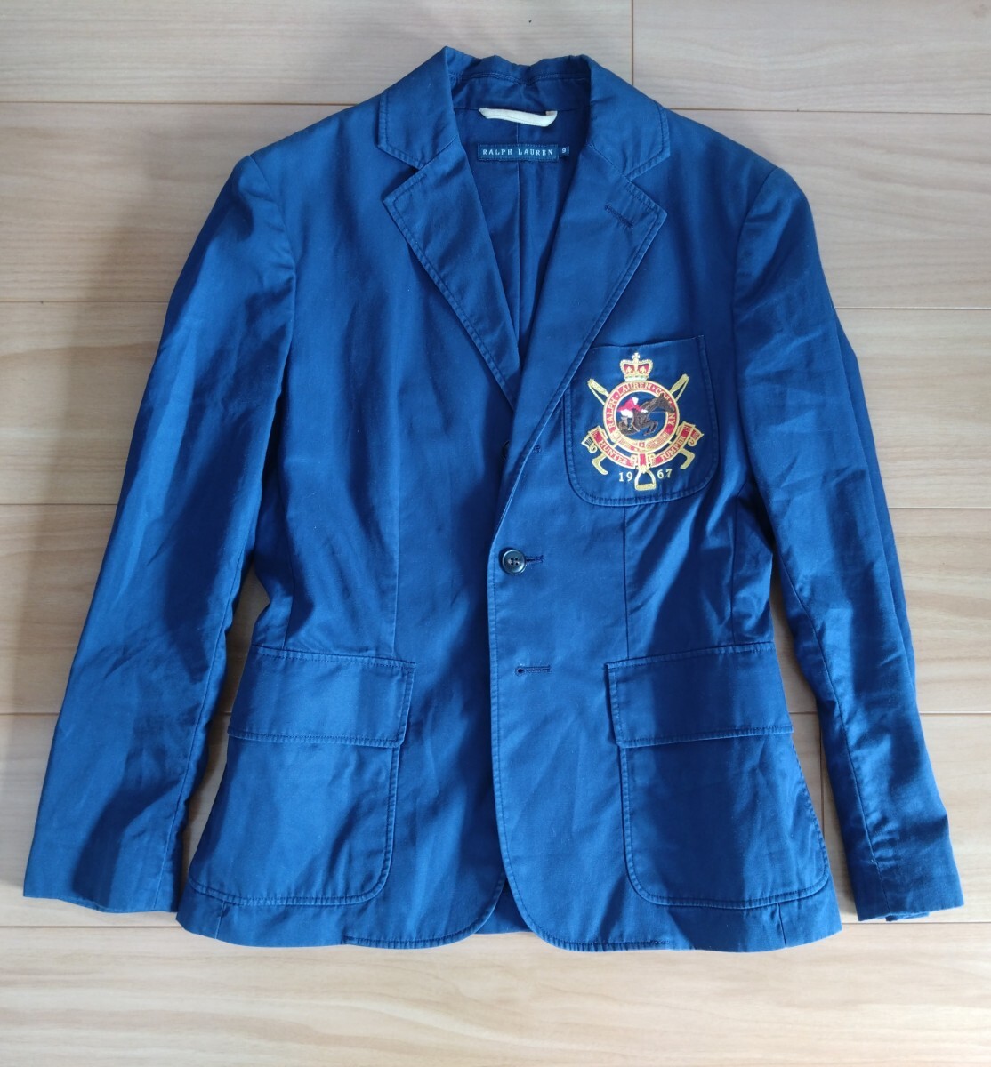 1円スタート!ラルフローレン紺ネイビー ジャケット 9 ブレザー正規品インパクト21アイビー青プレッピーM8LポロRRLビジネス38レディース拍卖