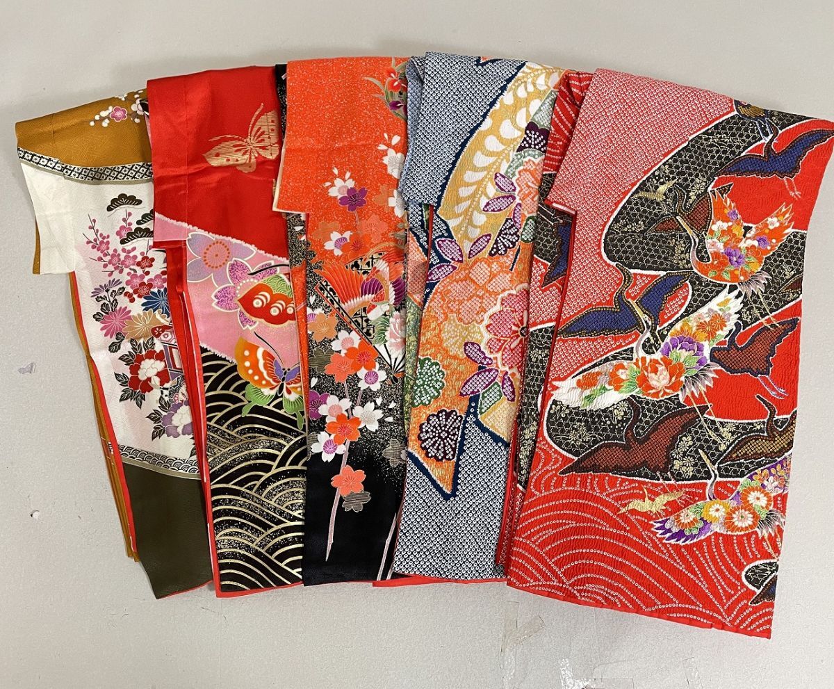 IROHA◆こども着物 まとめ売り【tc2429】【女の子着物 四つ身 七歳】◇◆【中古】拍卖