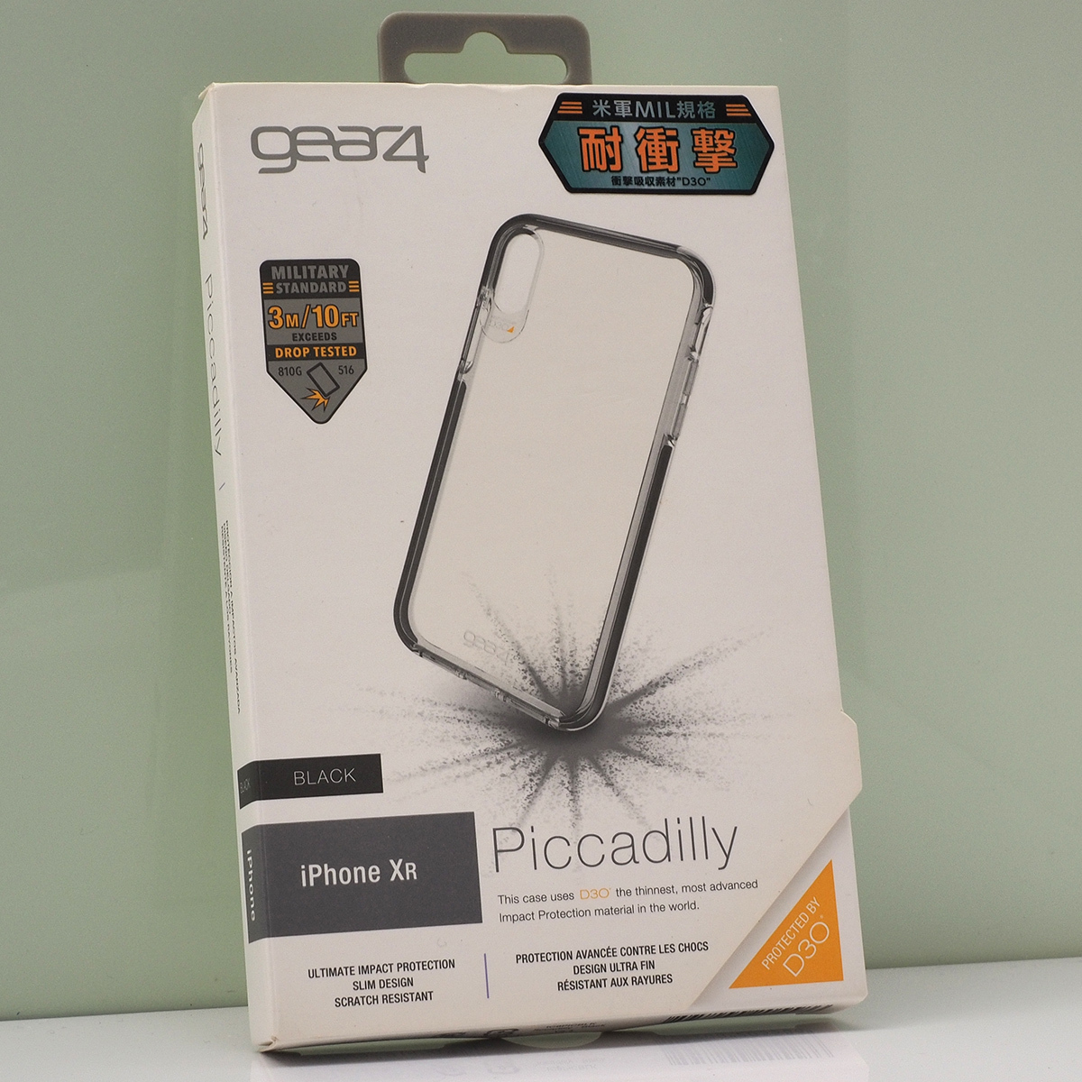 Apple iPhone XR (6.1インチ)用 gear4 D3O耐衝撃ケース Picadilly Black ハイブリッドケース クリア系 訳あり 未使用品 iPhoneXR ケース拍卖