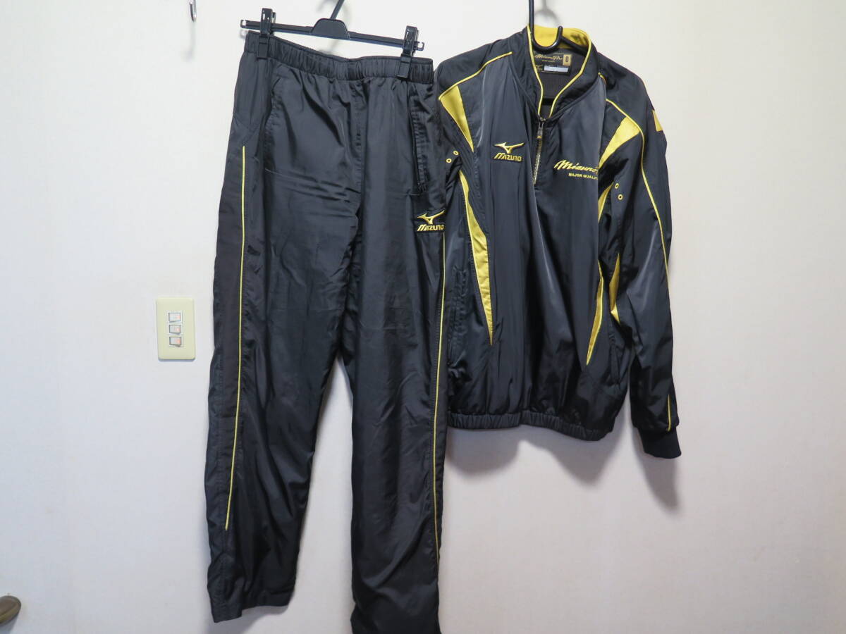 MIZUNO PRO ミズノプロ メジャークオリティ ナイロンジャージ ウィンドブレーカー 上下セットO XOサイズ 黒 野球拍卖