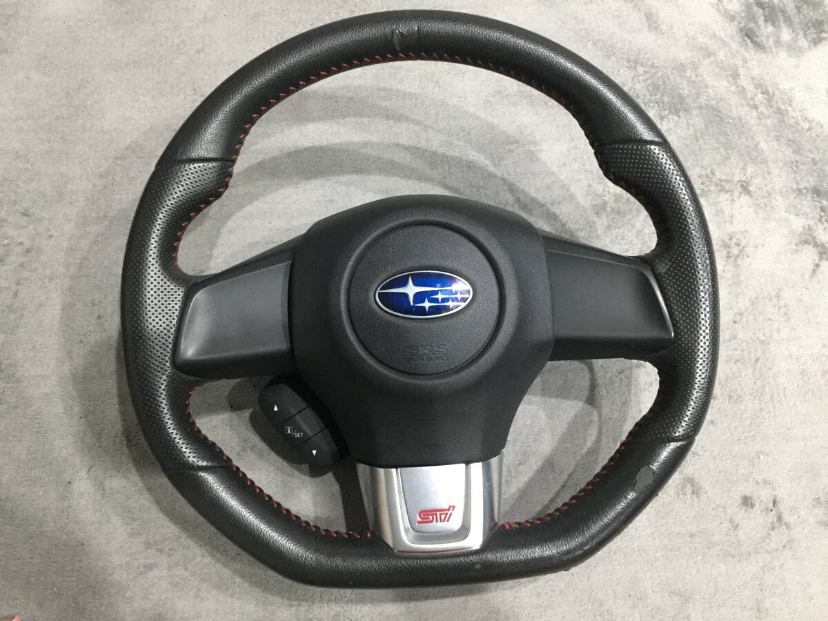 SUBARU スバル WRX STI VAB 純正 ステアリング レッドステッチ VAG VMG インプレッサ 本革 レヴォーグ VM4 拍卖