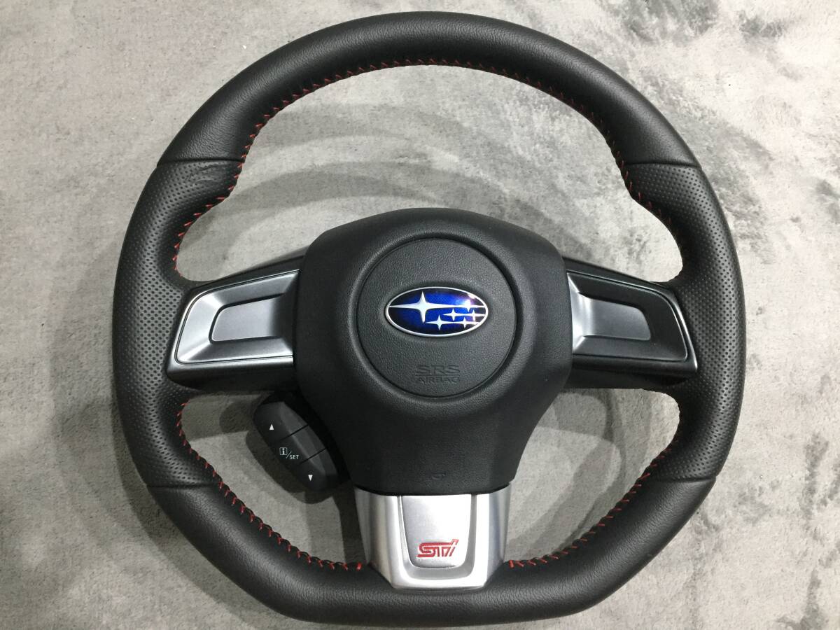 SUBARU スバル WRX STI VAB 純正 ステアリング レッドステッチ VAG VMG インプレッサ 本革 レヴォーグ VM4拍卖