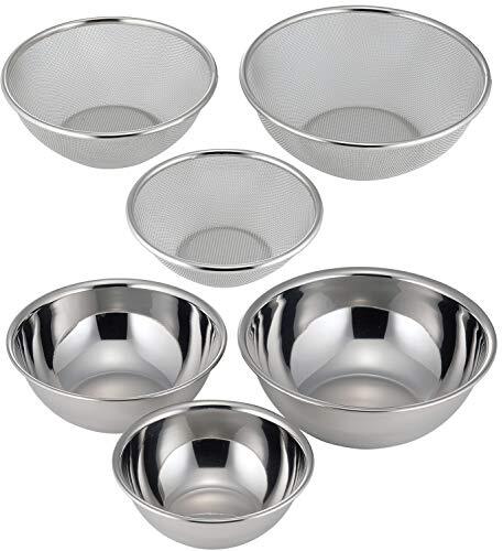 下村企販 丈夫で変形しにくい ザル ボウル 6点セット 日本製 食洗機対応 洗いやすい ステンレス TSUBAME 匠拍卖