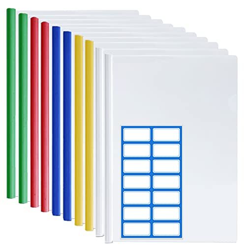 DY.2ten スライドファイル 大容量 A4 10冊セット カラー レールファイル 厚とじ 1.5cm幅 クリアーファイル レールクリアホルダ拍卖