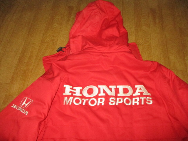 訳アリ・ホンダ・F1コレクション・当時物 昭和 プラチナ色刺繍ロゴ フード付き・中綿入り・防寒ジャケット 美中古 サイズM(LL相当)拍卖