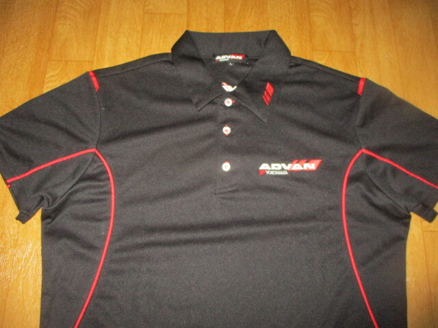 ヨコハマタイヤ・アドバン 刺繍ロゴ ドライ襟付きシャツ・ポロシャツ 新同美中古 サイズL ネオバ・スーパーGT・旧車・スーパーGT拍卖
