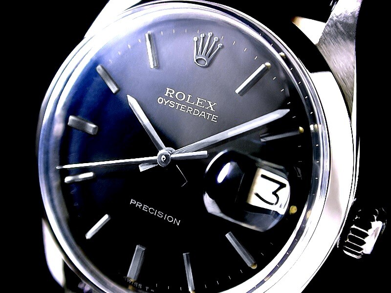 超美品 ROLEX ロレックス オイスターデイト Ref.6694 ブラック Cal.1225 手巻 綺麗!☆拍卖