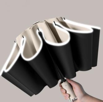 折りたたみ傘 ベージュ ブラック 晴雨兼用 10本骨 完全遮光 ワンタッチ拍卖