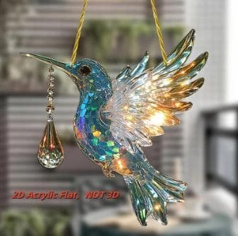 サンキャッチャー ハチドリ 青い鳥 壁掛け拍卖