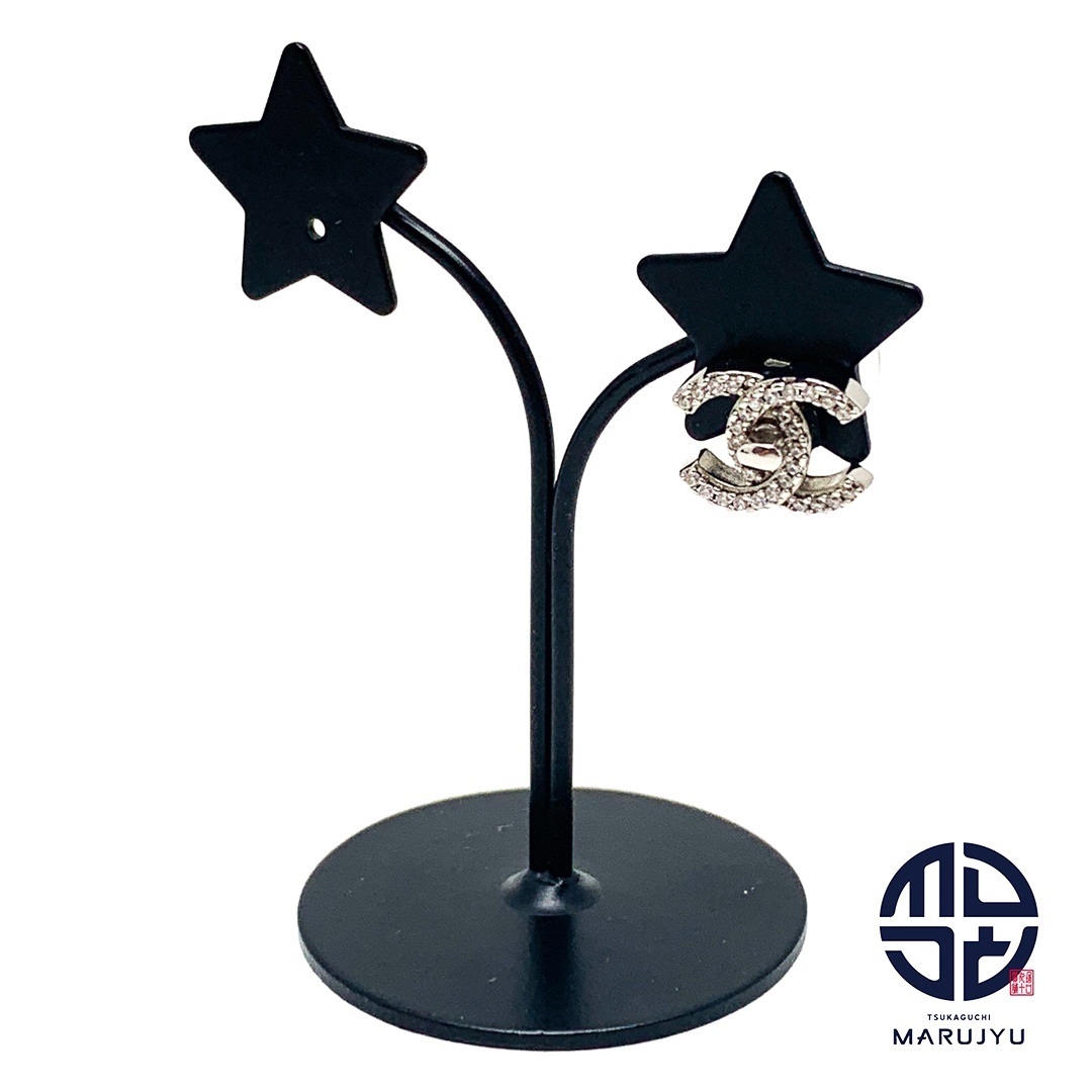 CHANEL シャネル B22 CCマーク ココマーク ターンロック ピアス ラインストーン 片側のみ アクセサリー ブランド拍卖