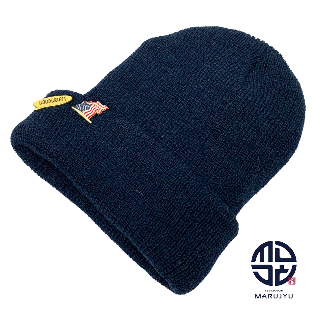 Deuxieme Classe ドゥーズィエムクラス GOOD GRIEF ネイビー ピンバッジ ニットキャップ ニット帽 帽子 ※ポスト投稿でのご発送拍卖