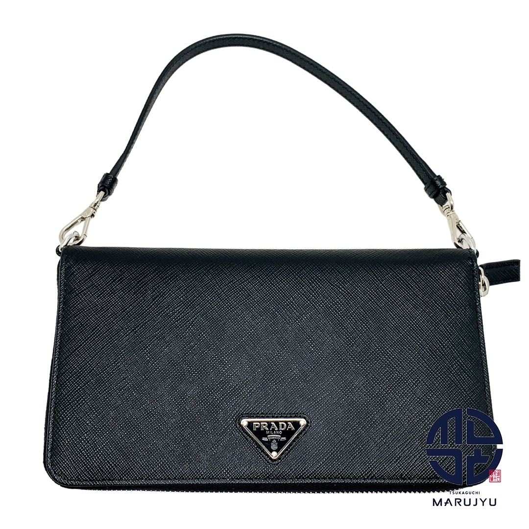 PRADA プラダ 2ML051 黒 ブラック サフィアーノ トライアングルロゴ オーガナイザー メンズ ブランド 小物 サイフ 財布拍卖