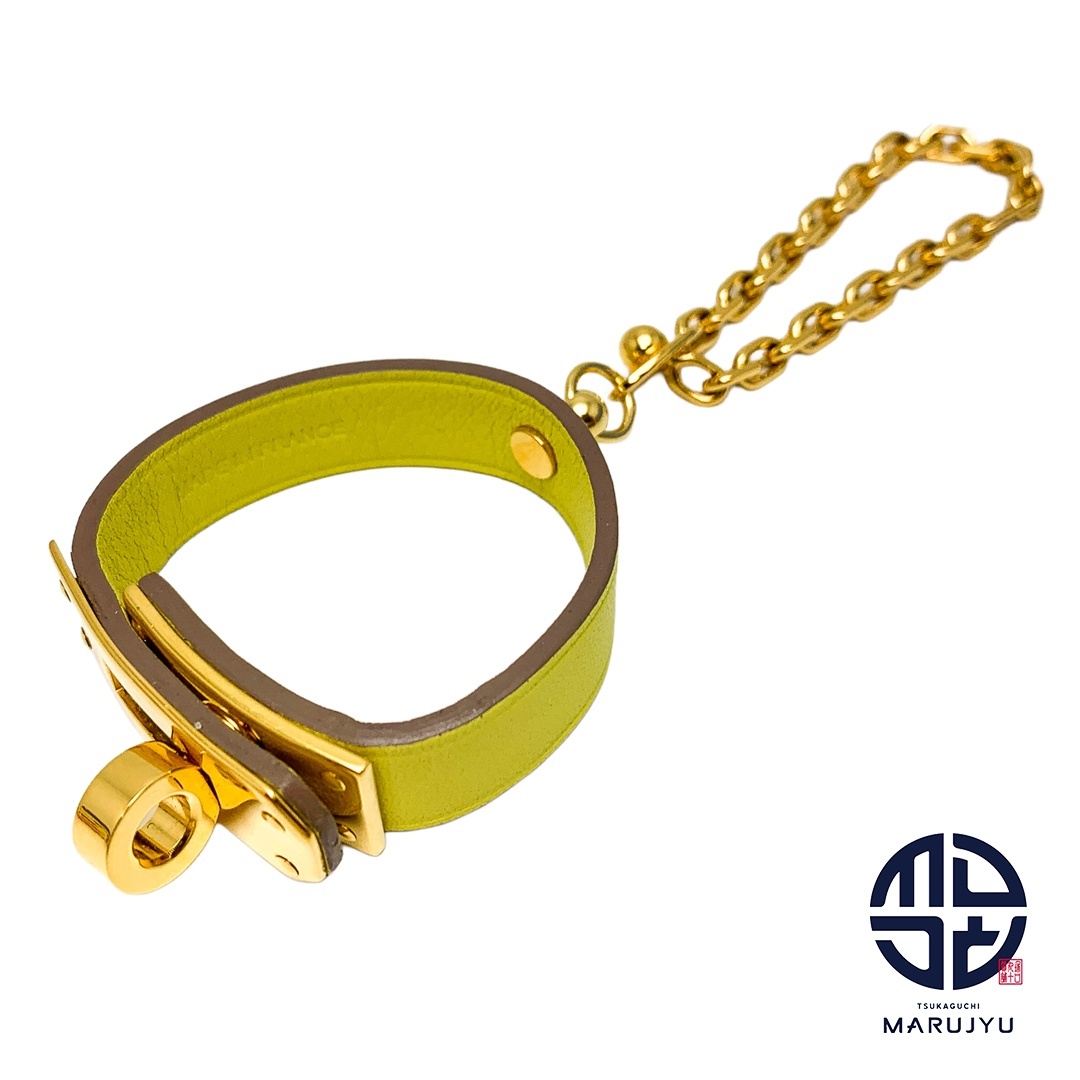 HERMES エルメス 手袋ホルダー ケリー イエロー 黄色 ゴールド金具 グローブホルダー 小物 ブランド拍卖