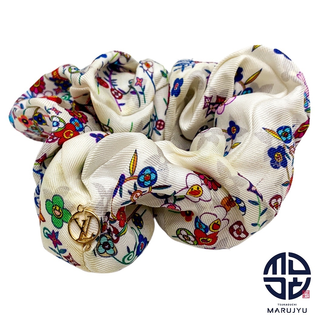 LOUIS VUITTON ルイヴィトン LV×TM 村上隆コラボ シュシュ M96074 フラワー 花 マルチカラー カラフル ヘアアクセサリー ブランド 小物拍卖