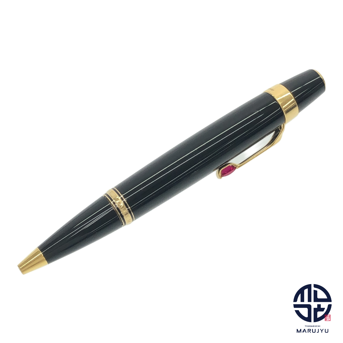 MONTBLANC モンブラン ボエム PIX レッドジェムストーン ホワイトスター ツイスト式 ボールペン ブラック ゴールド 筆記具拍卖
