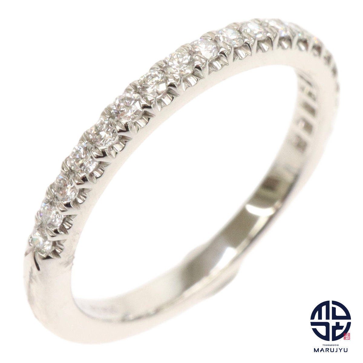TIFFANY & CO. Tiffany ティファニー PT950 プラチナ ダイヤ ハーフエタニティ リング 指輪 ジュエリー アクセサリー ブランド 約6.5号拍卖