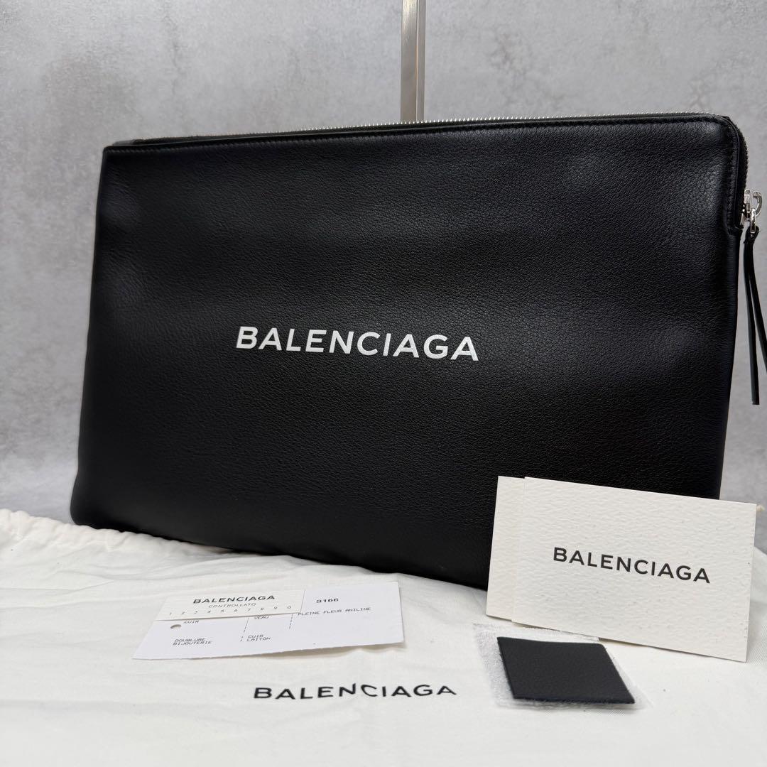 ①【極美品】バレンシアガ エブリデイ レザー クラッチバッグ拍卖