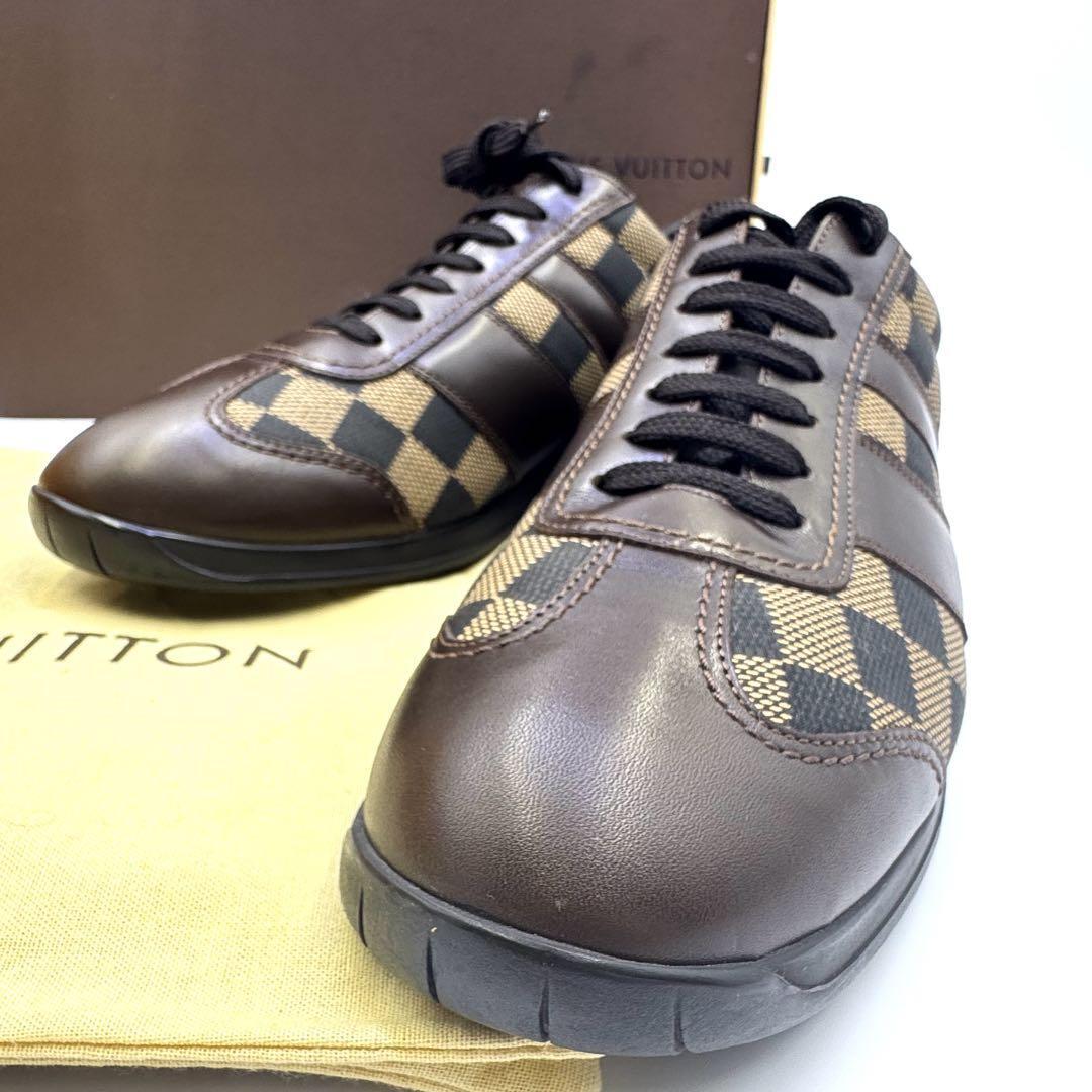【美品】ルイヴィトン ダミエ スニーカー レザー サイズ26.5拍卖