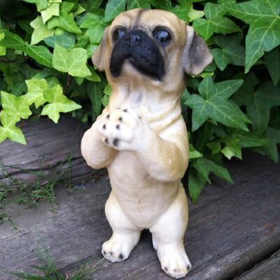 犬の置物 パグのお願い 7363H いぬ イヌ 動物 オーナメント ガーデン インテリア 雑貨 置物 庭 ガーデンマスコット拍卖