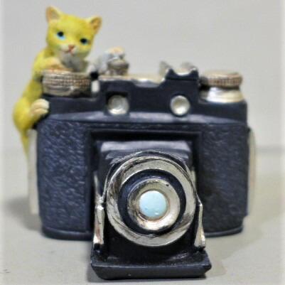 猫の置物 ネコとカメラ 茶トラ G3850 キャット ガーデンオブジェ CAT 動物 オーナメント ネコ オブジェ ミニチュア拍卖