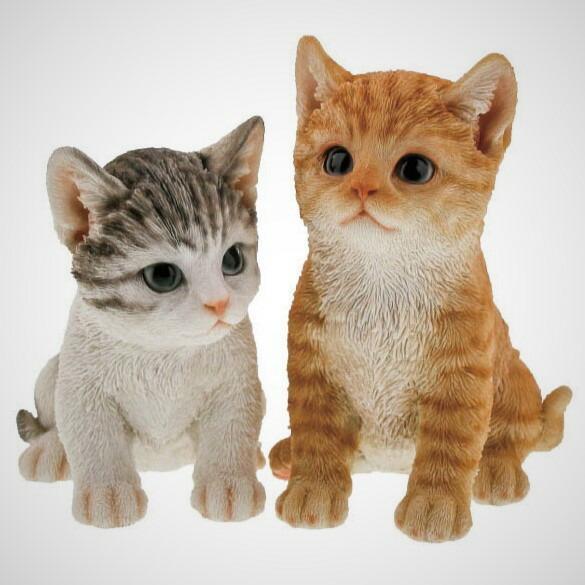 猫の置物 茶トラサバ白 仲良し猫2品セット 229QY キャット ガーデンオブジェ CAT 動物 オーナメント ネコ 雑貨拍卖