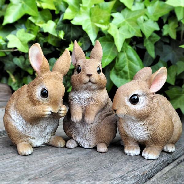 うさぎの置物 ミニフレンドラビット3匹セット N12150 ウサギ ラビット 兎 オーナメント ガーデン オブジェ インテリア拍卖