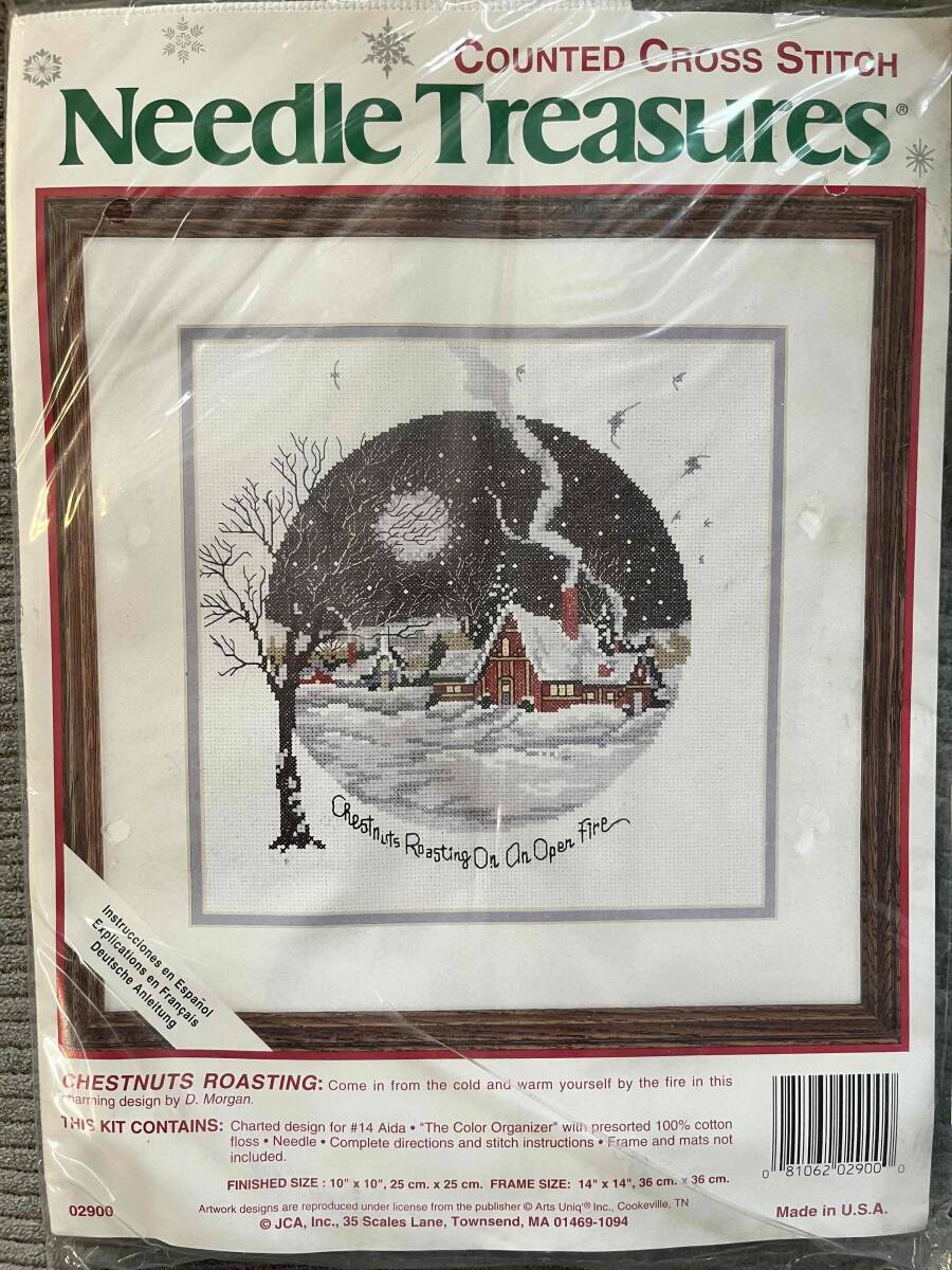 【Needle Treasures】(未開封品)クロスステッチキット CHESTNUTS ROASTING(1990年代後半アメリカ製)(オリンパス経由米国輸入品)拍卖