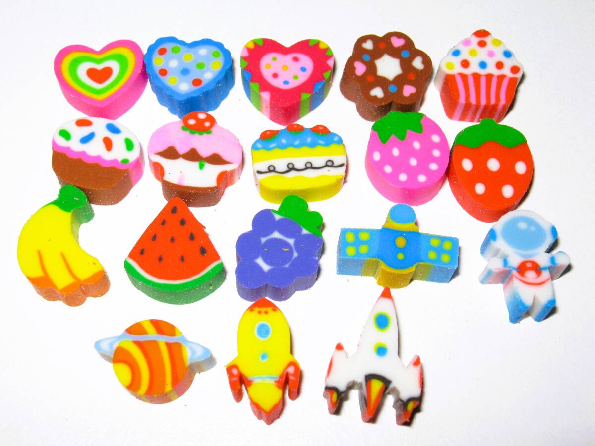 ファンシー【ミニ消しゴム 600個+α】たっぷり カラフル ミニチュア けしごむ 消しゴム 小さい 小さな たくさん いっぱい 可愛い いちご拍卖