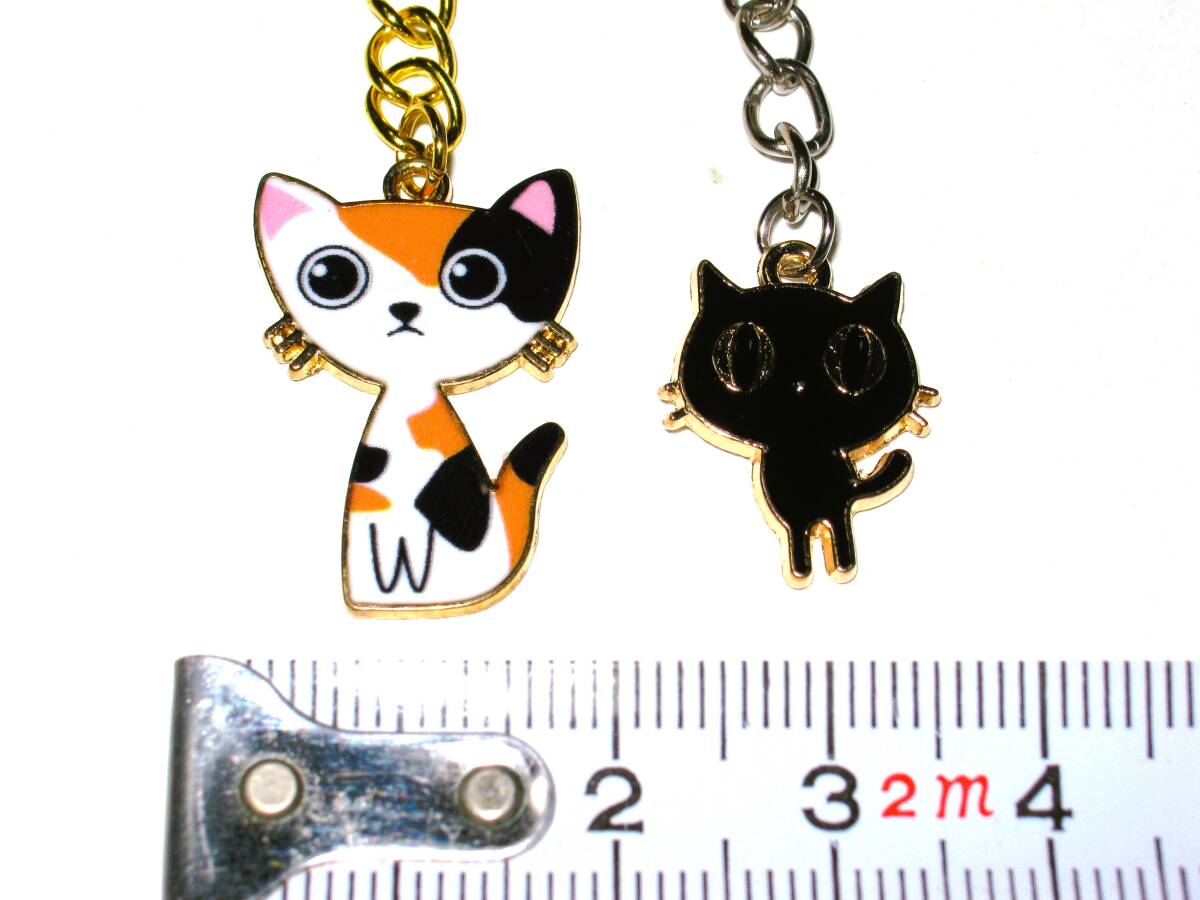 【エナメル 猫チャーム キーリング F】キーホルダー 猫 ねこ バッグチャーム かわいい 可愛い 癒し 癒し系 キャット CAT レディース拍卖
