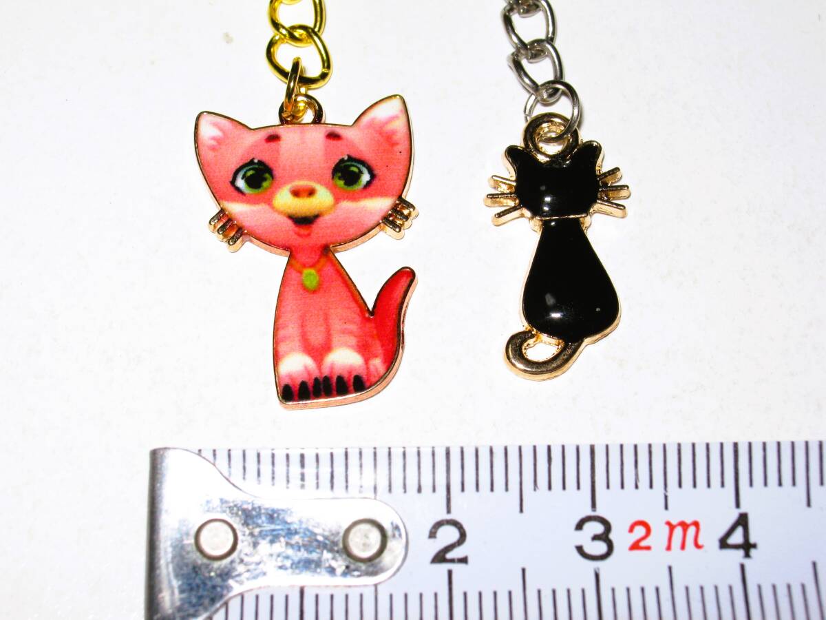 【エナメル 猫チャーム キーリング G】キーホルダー 猫 ねこ バッグチャーム かわいい 可愛い 癒し 癒し系 キャット CAT レディース拍卖