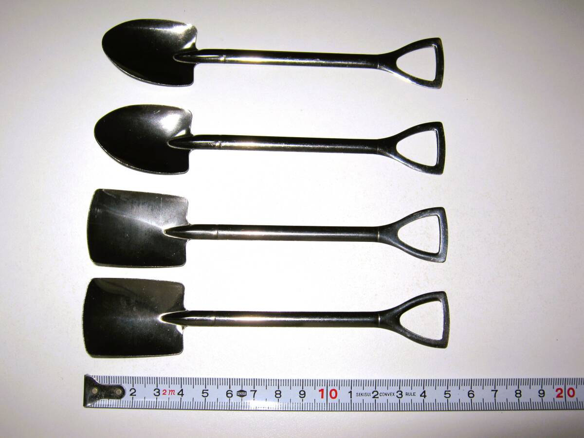 【ステンレス製 ショベル型 スプーン 4個】シャベル スコップ 面白雑貨 お洒落 フェイクカトラリー コーヒースプーン デザート かわいい拍卖