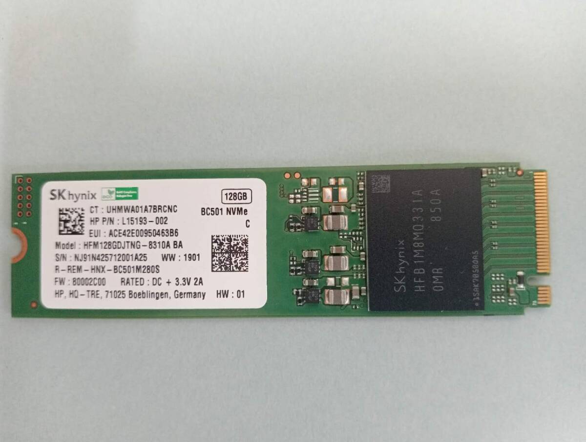 SKhynix BC501 NVMe 128GB SSD ★ CrystalDiskInfo 正常判定確認済拍卖