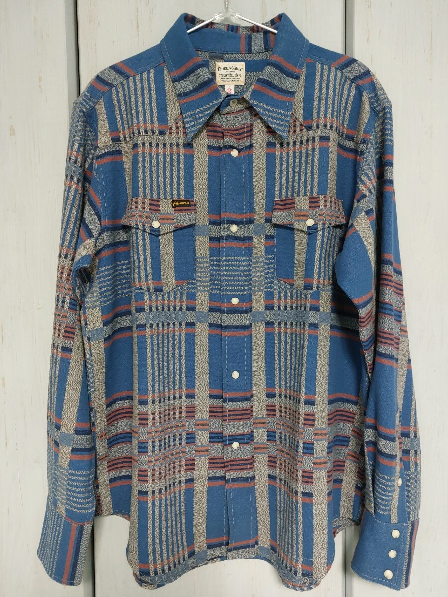 フェローズ PHERROW'S ウエスタンシャツ 未使用 XL 42 ヴィンテージブランケット柄 24W-823CS-C拍卖