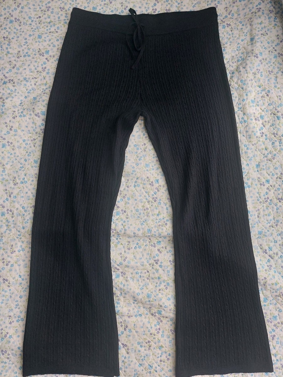 gu ジーユー ケーブルニットパンツ 黒 ブラック WOMAN 3XL 未使用拍卖