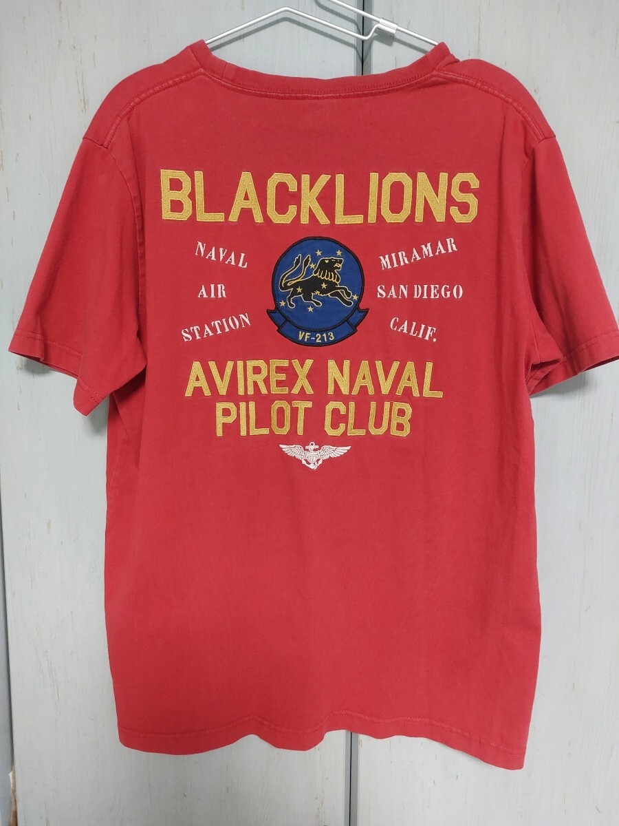 AVIREX アビレックス 刺繍Tシャツ XL BLACK LIONS拍卖