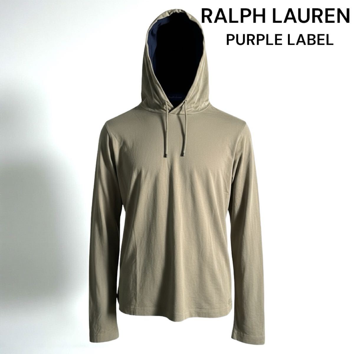 1円〜★ Ralph Lauren Purple Label パーカー フーディ ベージュ M 高級ライン 極上ピマコットン ラルフローレン拍卖