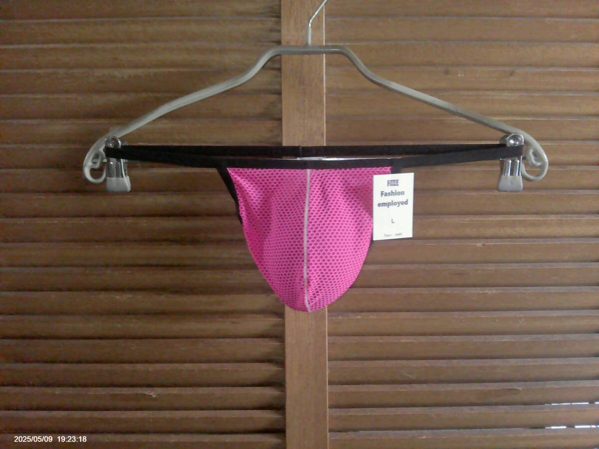 j040  直輸入 men's 速乾性 通気性 メッシュ/3DポーチGストリング  サイズL ローズ拍卖