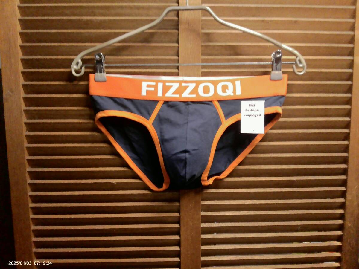 J061 直輸入 FIZZOQI メンズ スポーツ/フィットネス3Dポーチビキニ L ネイビー拍卖