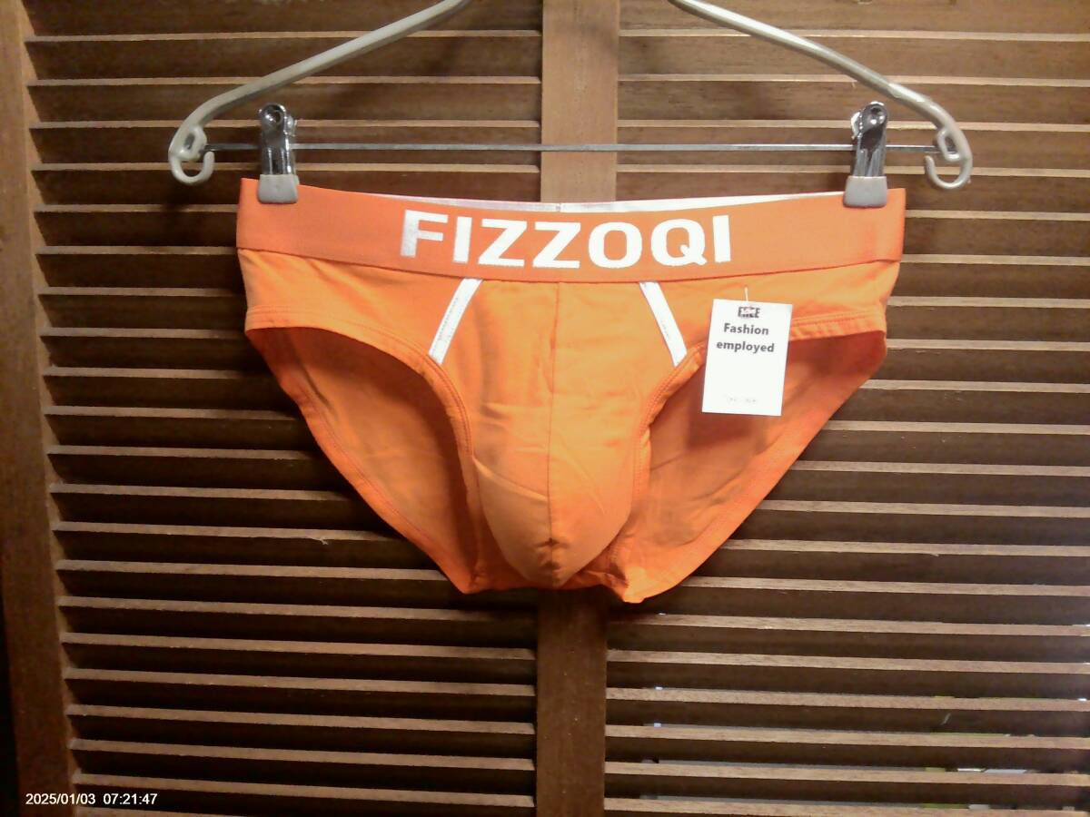 J063 直輸入 FIZZOQI メンズ スポーツ/フィットネス3Dポーチビキニ XXL オレンジ拍卖