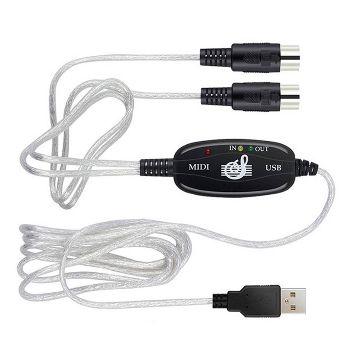 USBから外付けMIDIケーブル、電子ピアノ用USB変換ケーブル、電子ドラム接続ケーブル、録音機器、楽器配線用ケーブル(ブラック) ;J130;拍卖
