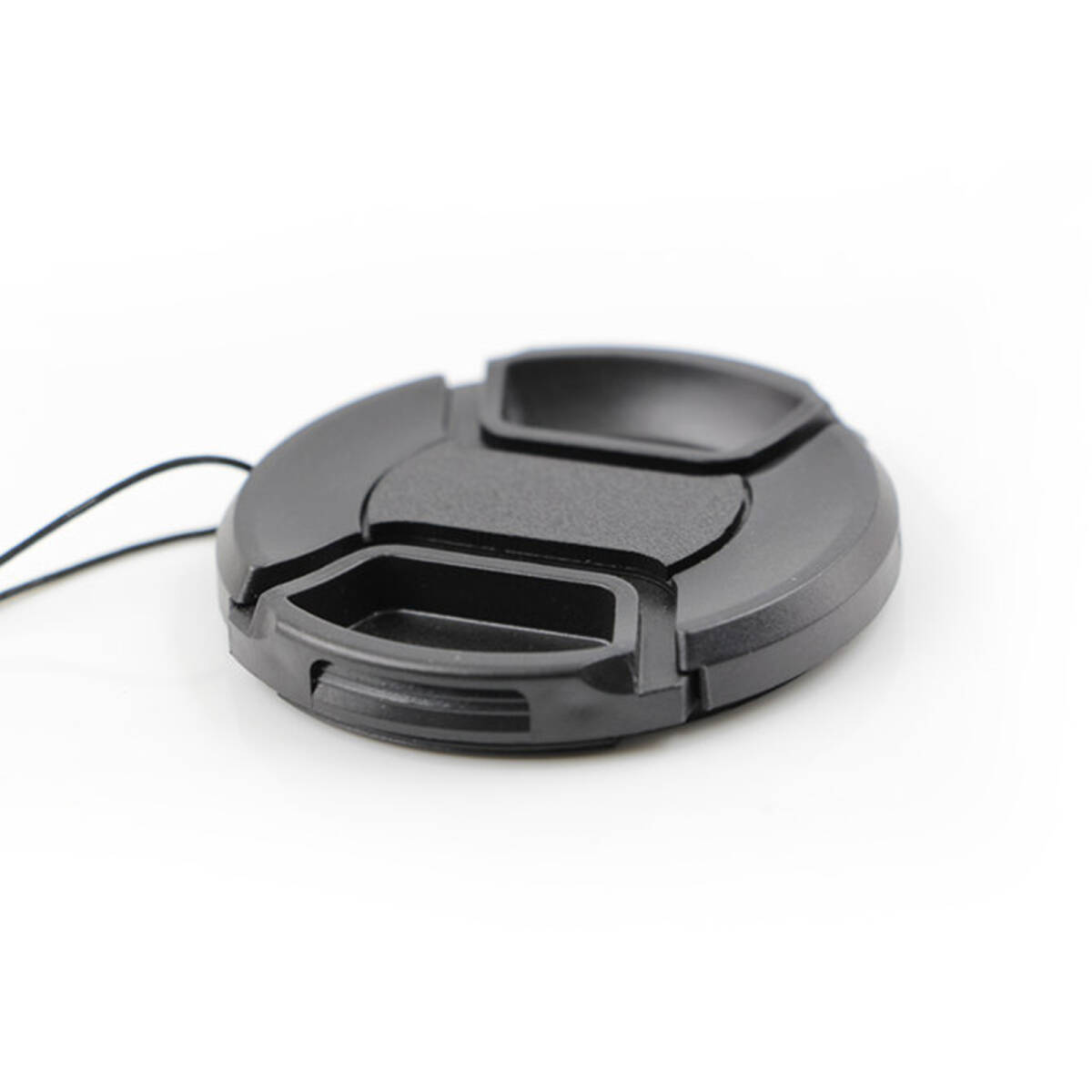 センター ピンチ ンズキャップ ロック式 中央を握って装着 防塵 保護 遮光 レンズ カメラアクセサリー 防落下ストラップ付き 58mm ;J3880;拍卖