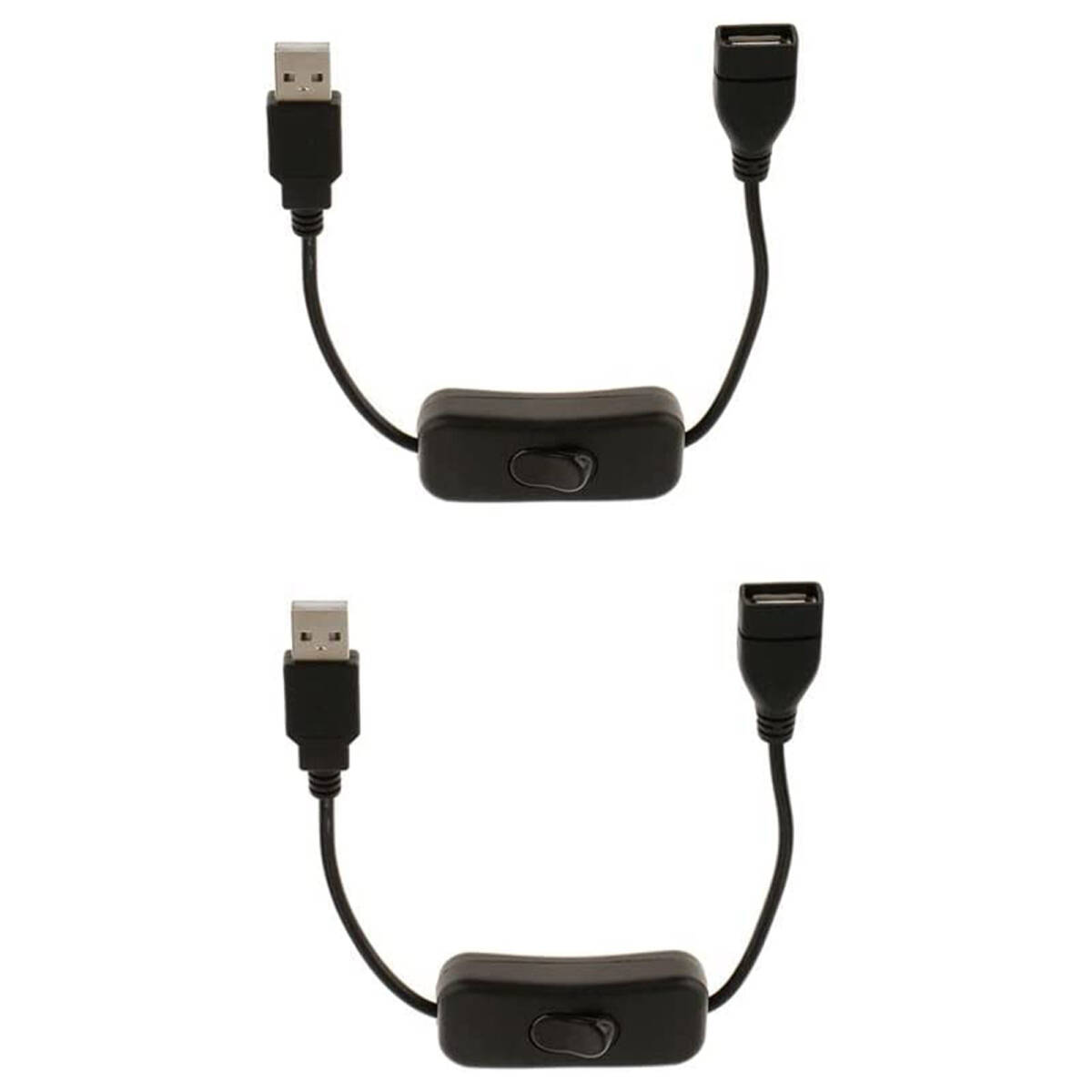 スイッチ付きUSB Aタイプ オス-メス延長コード 電源コード LEDライトバースイッチコード コントローラーライン スイッチライン 2個 ;J742;拍卖