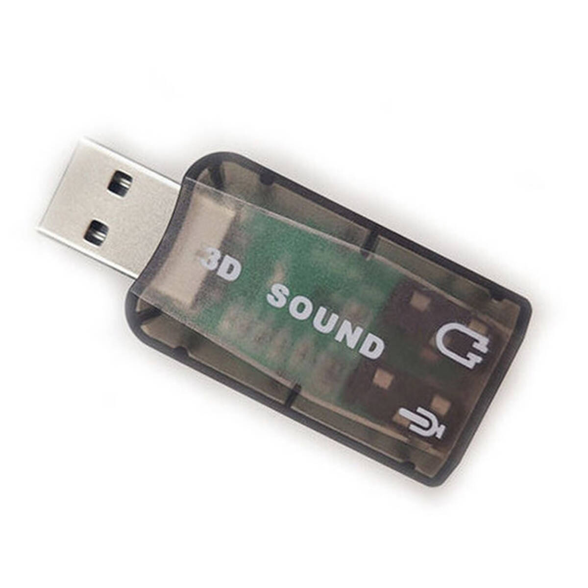 外付け独立サウンドカード 5.1/7.1USB プラグアンドプレイ USBポートからイヤホンジャックへ オーディオ変換アダプタ(ブラック) ;J4411;拍卖