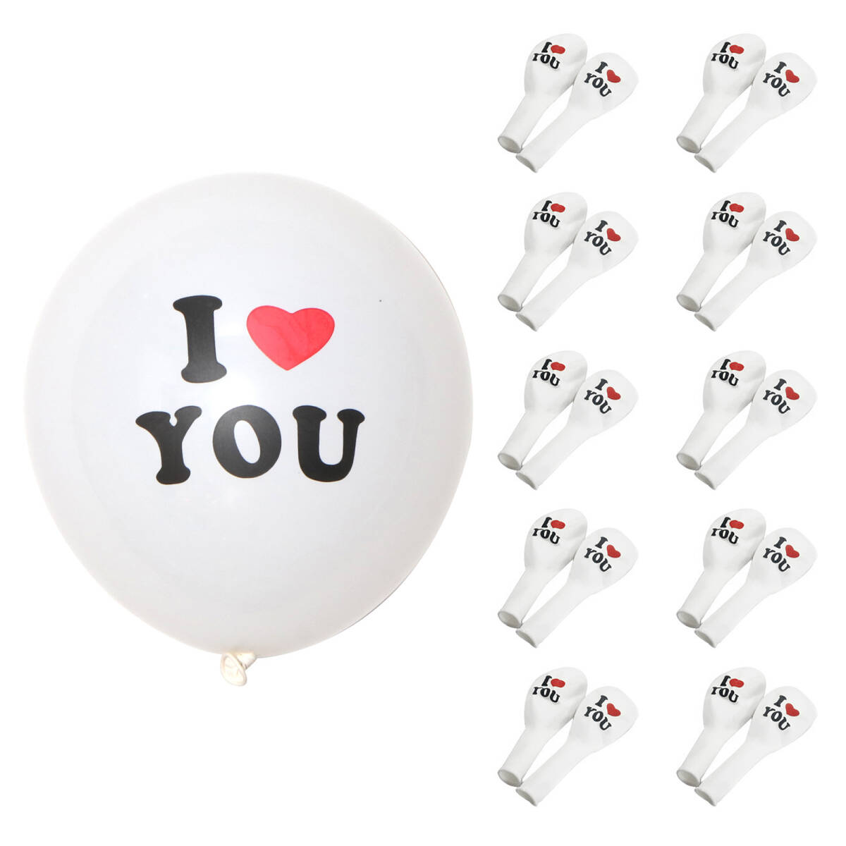I love you告白の風船 愛の風船 厚手のラテックス丸型風船 ウェディングデコレーション デコレーション風船(ホワイト);J970;拍卖