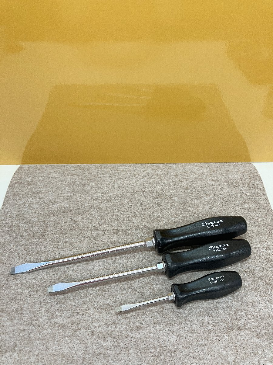 ★中古★Snap-on スナップオン ドライバー3本セット ブラック マイナスドライバー SDD2 SDD6 SDD8)岡C拍卖