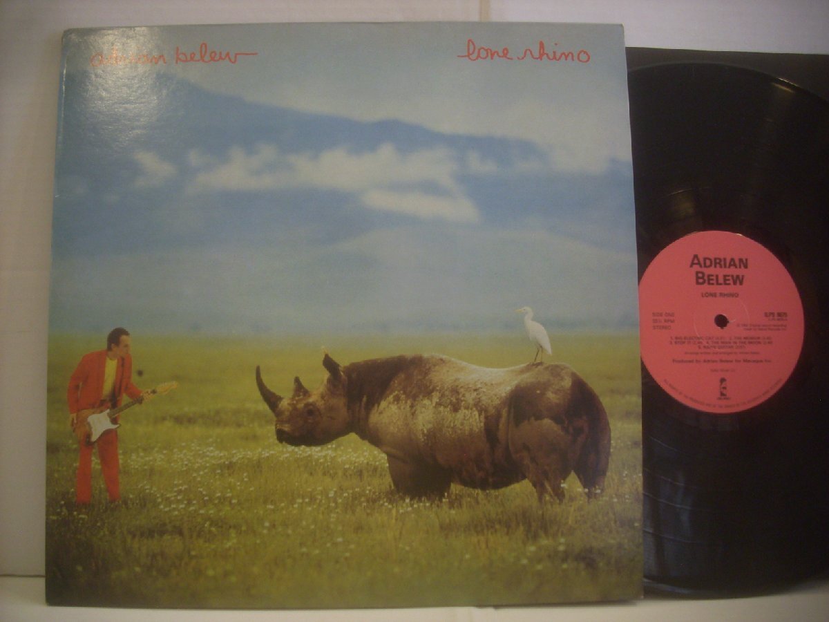 ● 輸入UK盤 帯付 LP ADRIAN BELEW / LONE RHINO エイドリアン・ブリュー ローン・ライノウ 1982年 ILPS 9675 ◇r71017拍卖