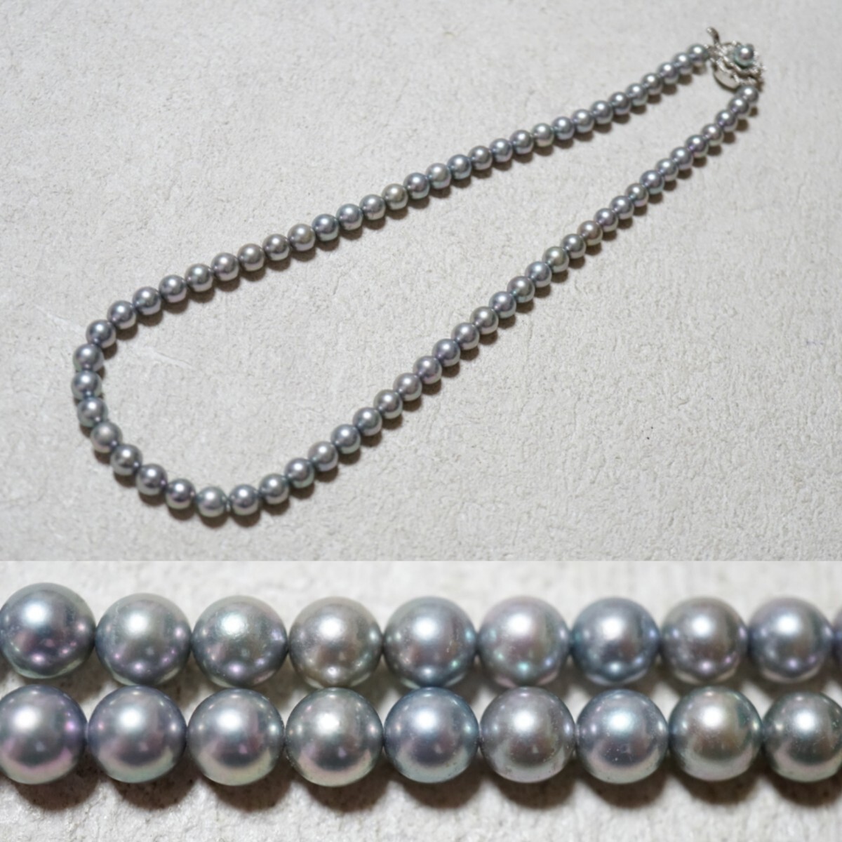 69 6.2㎜ 本真珠 パール ネックレス ヴィンテージ アクセサリー SILVER刻印 ペンダント 冠婚葬祭 装飾品拍卖