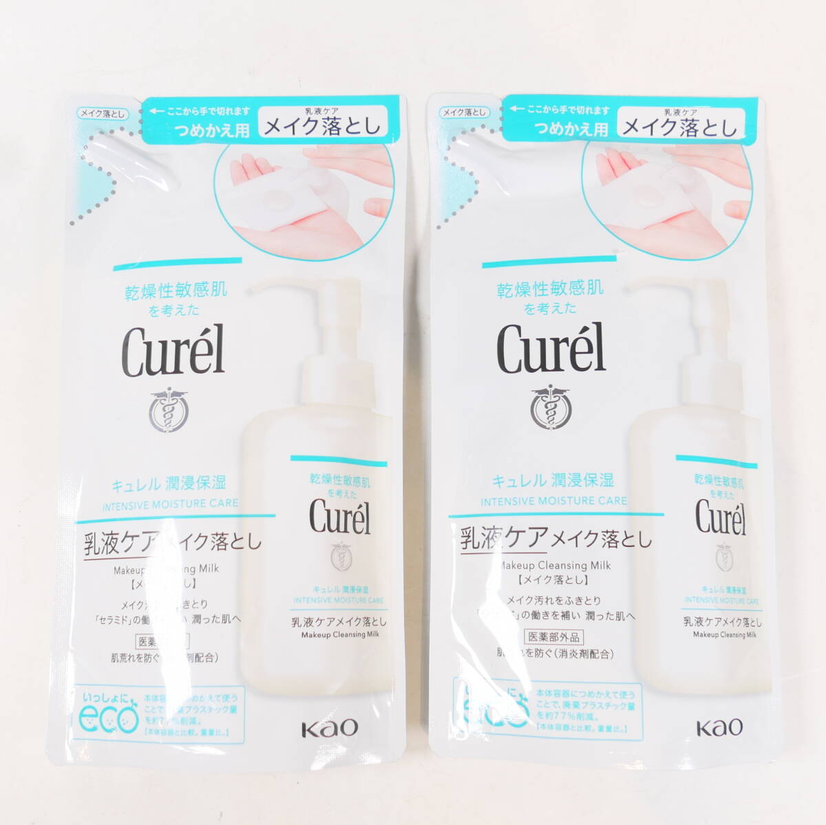 未開封コスメ★花王 Curel キュレル 潤浸保湿 乳液ケア メイク落とし つめかえ用 180mL 2袋拍卖